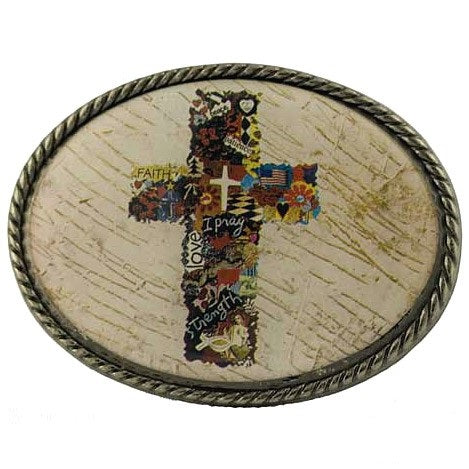 Christian Cross Collage - Belt Buckle