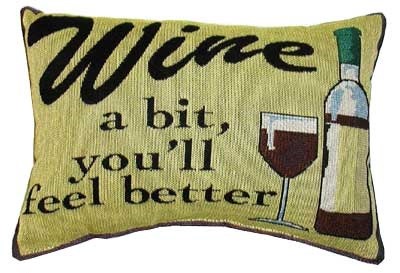Wine a Bit Message Pillow