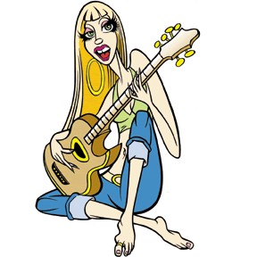 Female Guitarist Sticker